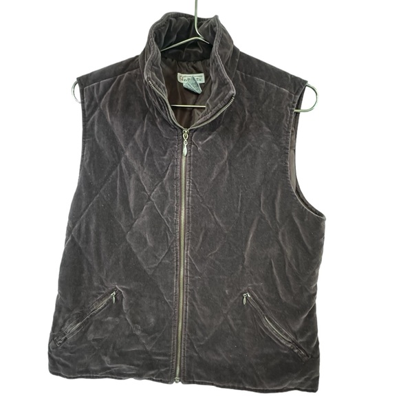 Vintage Dark Purple Talbots Soft Women’s L Quilted High End Vest Jacket MINTY - Picture 1 of 4